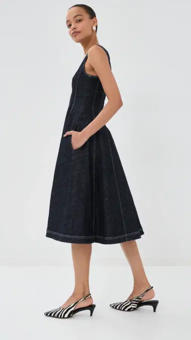 Marni Midi Dress Blue/Black | Thumbnail 4 Marni Midi Dress Blue/Black | Thumbnail 4