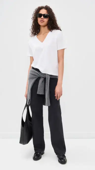 Splendid Kacey V Neck Tee White | Thumbnail 5