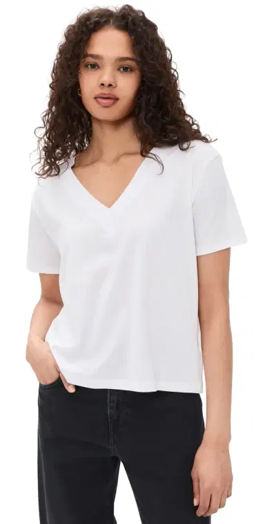 Splendid Kacey V Neck Tee White | Thumbnail 1