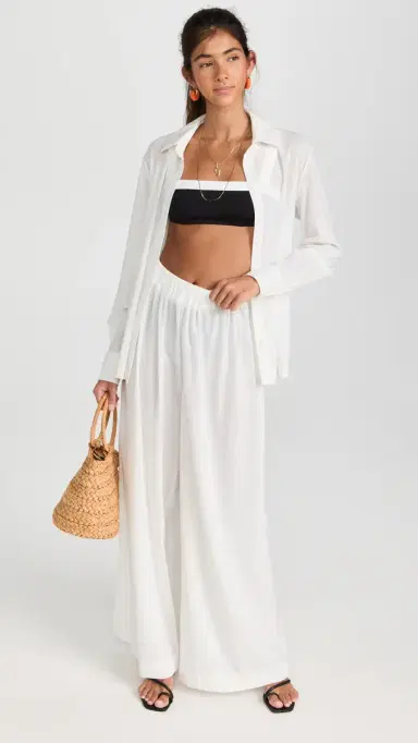 Staud Marza Coverup Pants White | Thumbnail 5