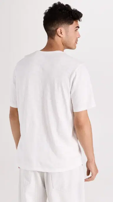 Vince Slub Split Neck Tee 101owh | Thumbnail 3