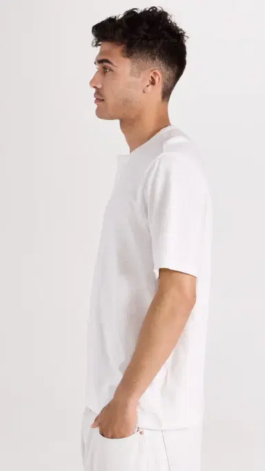 Vince Slub Split Neck Tee 101owh | Thumbnail 4