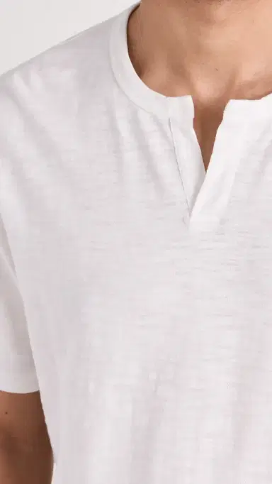 Vince Slub Split Neck Tee 101owh | Thumbnail 6