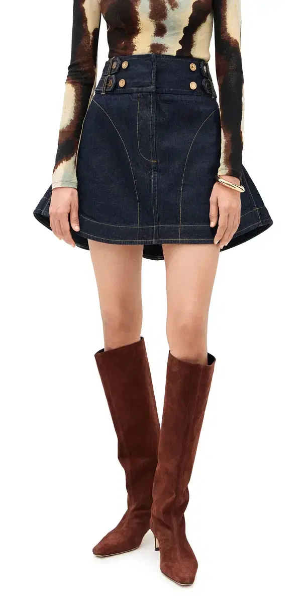 Denim Cargo Miniskirt Night Sky