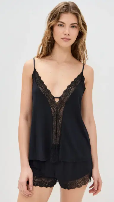 Eberjey Lara Cami & Shorts PJ Set Black | Thumbnail 2 Eberjey Lara Cami & Shorts PJ Set Black | Thumbnail 2
