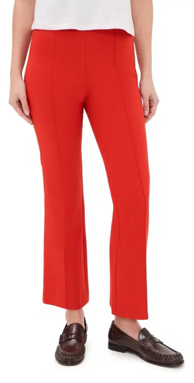 Vince Niki Mid Rise Crop Flare Pant Dk Poppy S | Thumbnail 1 Vince Niki Mid Rise Crop Flare Pant Dk Poppy S | Thumbnail 1