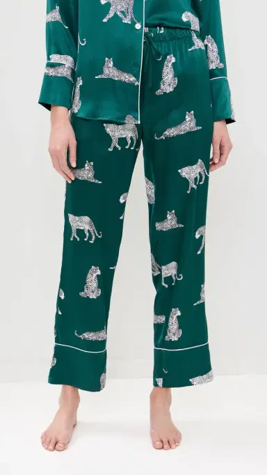 Petite Plume Mulberry Silk Panthre de Luxe Pajama et Emerald | Thumbnail 6 Petite Plume Mulberry Silk Panthre de Luxe Pajama et Emerald | Thumbnail 6