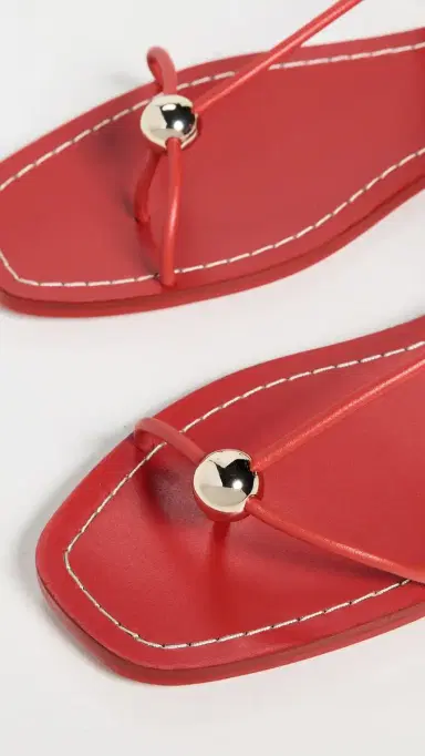 Loeffler Randall Lara Strappy Flat Sandals Red 6 | Thumbnail 6