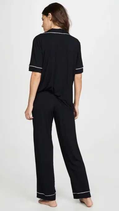 Eberjey Gisele Short Sleeve Pajama Set Black/orbet Pink | Thumbnail 3 Eberjey Gisele Short Sleeve Pajama Set Black/orbet Pink | Thumbnail 3