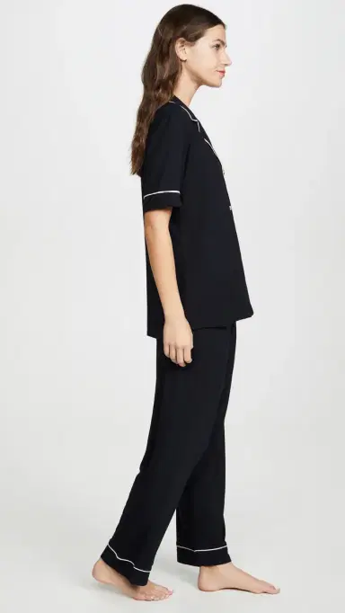 Eberjey Gisele Short Sleeve Pajama Set Black/orbet Pink | Thumbnail 4 Eberjey Gisele Short Sleeve Pajama Set Black/orbet Pink | Thumbnail 4