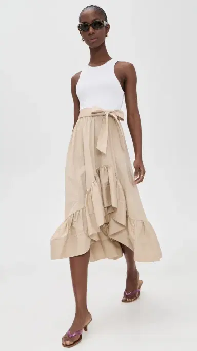 Cinq à Sept Zayla Dress White/Khaki | Thumbnail 5