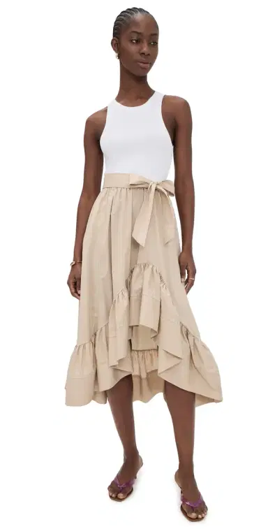 Cinq à Sept Zayla Dress White/Khaki | Thumbnail 1