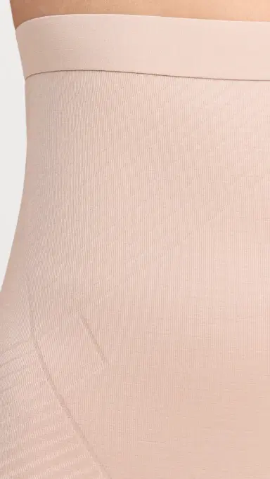 SPANX High Waist Mid-Thigh Shorts, Petite Champagne Beige | Thumbnail 6