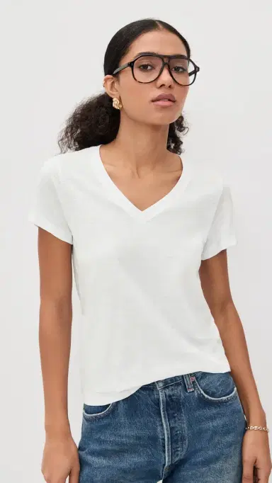 Madewell Relaxed V-Neck Tee White | Thumbnail 2