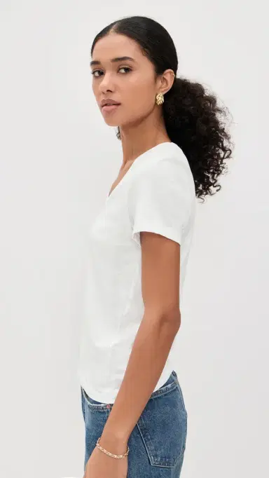 Madewell Relaxed V-Neck Tee White | Thumbnail 4