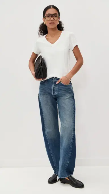 Madewell Relaxed V-Neck Tee White | Thumbnail 5