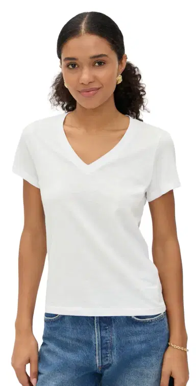 Madewell Relaxed V-Neck Tee White | Thumbnail 1
