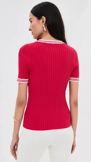LE BOP Ringer Tee Poppy/White | Thumbnail 4