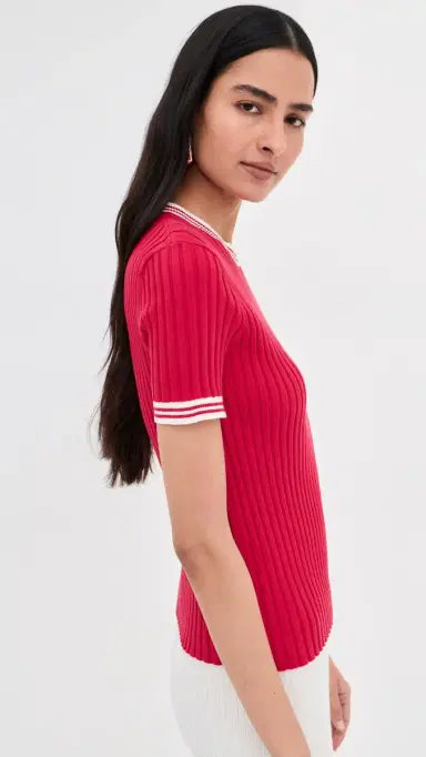LE BOP Ringer Tee Poppy/White | Thumbnail 5