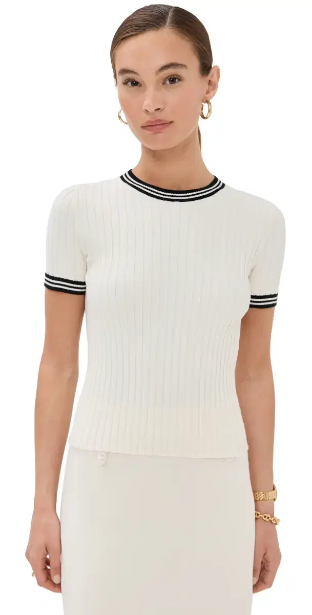 Ringer Tee White & Black