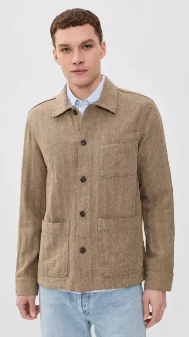 Faherty Herringbone Studio Jacket Khaki Herringbone | Thumbnail 2 Faherty Herringbone Studio Jacket Khaki Herringbone | Thumbnail 2