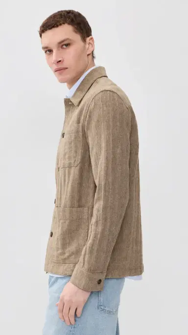 Faherty Herringbone Studio Jacket Khaki Herringbone | Thumbnail 4 Faherty Herringbone Studio Jacket Khaki Herringbone | Thumbnail 4
