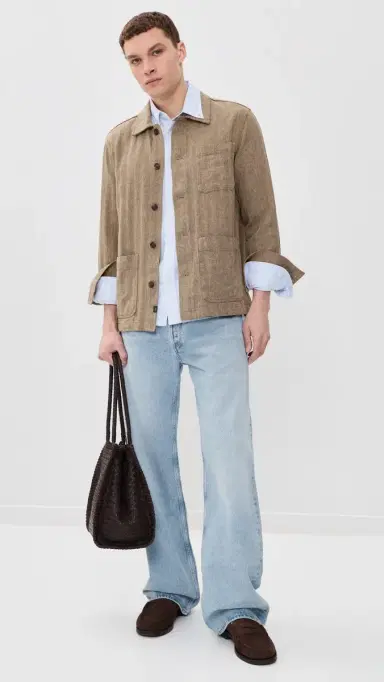 Faherty Herringbone Studio Jacket Khaki Herringbone | Thumbnail 5 Faherty Herringbone Studio Jacket Khaki Herringbone | Thumbnail 5