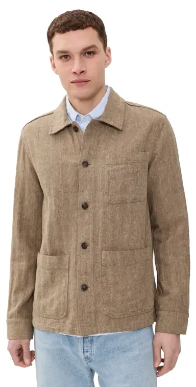 Faherty Herringbone Studio Jacket Khaki Herringbone | Thumbnail 1 Faherty Herringbone Studio Jacket Khaki Herringbone | Thumbnail 1