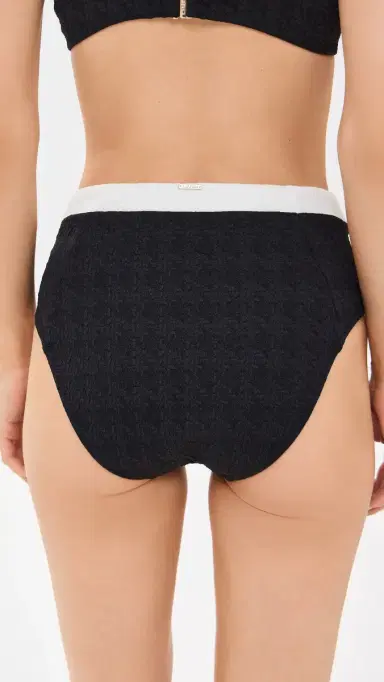 L'Agence Vanessa Colorblock Chic High Waisted Bikini Bottoms Black | Thumbnail 3
