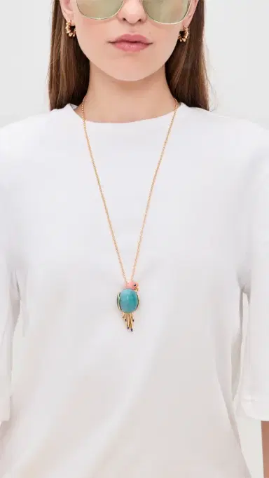 Lele Sadoughi Eileen Parrot Convertible Necklace Turquoise One Size | Thumbnail 3 Lele Sadoughi Eileen Parrot Convertible Necklace Turquoise One Size | Thumbnail 3