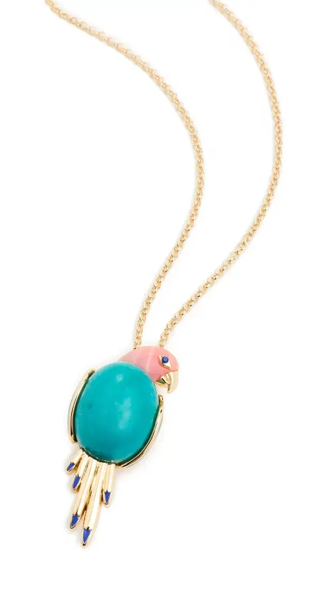 Eileen Parrot Convertible Necklace Turquoise One Size Eileen Parrot Convertible Necklace Turquoise One Size