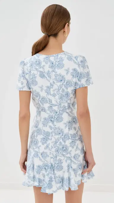 LE BOP Georgia Dress Blue Toile Floral M | Thumbnail 3
