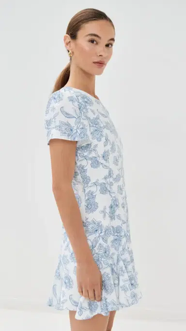 LE BOP Georgia Dress Blue Toile Floral M | Thumbnail 4