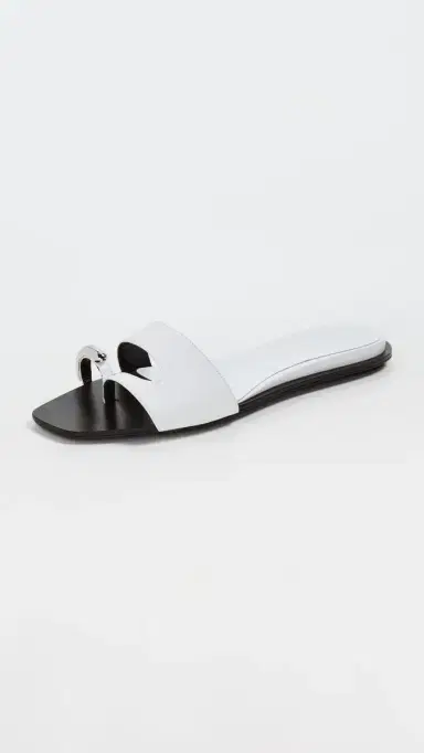 Tory Burch Pierced Slides Bianco/Silver | Thumbnail 2