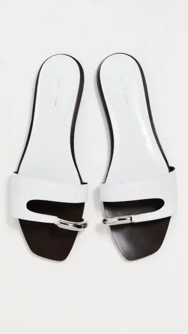 Tory Burch Pierced Slides Bianco/Silver | Thumbnail 5