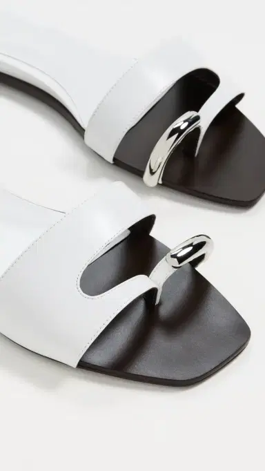 Tory Burch Pierced Slides Bianco/Silver | Thumbnail 6