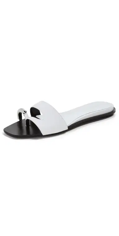 Tory Burch Pierced Slides Bianco/Silver | Thumbnail 1