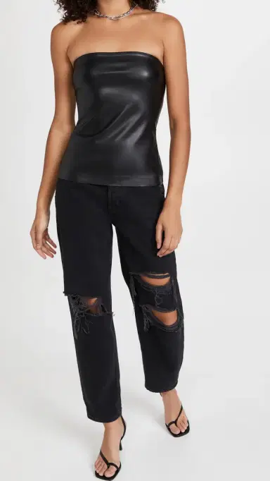 susana monaco Faux Leather Tube Top | Thumbnail 5