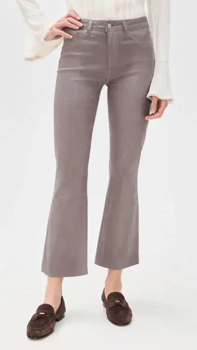 L'Agence Kendra Crop Flare Jeans Driftwood Coated 31 | Thumbnail 2