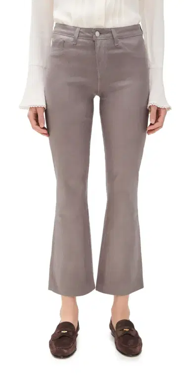 L'Agence Kendra Crop Flare Jeans Driftwood Coated 31 | Thumbnail 1
