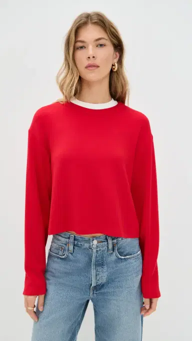 LE BOP Danica Crop Top Crimson S | Thumbnail 2 LE BOP Danica Crop Top Crimson S | Thumbnail 2