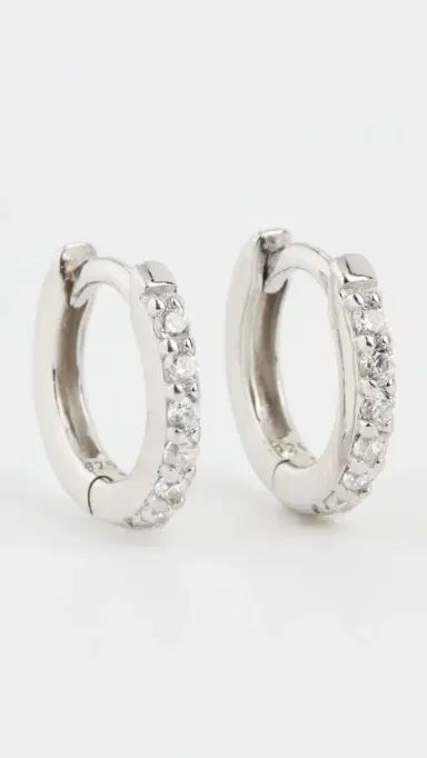 Shashi Katerina Pave Hoop Earrings | Thumbnail 2