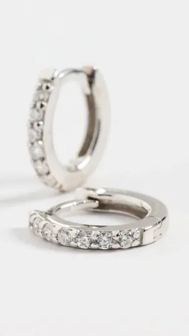 Shashi Katerina Pave Hoop Earrings | Thumbnail 4