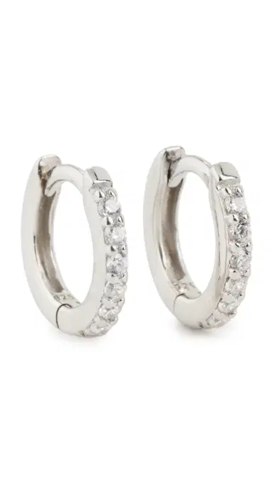 Shashi Katerina Pave Hoop Earrings | Thumbnail 5