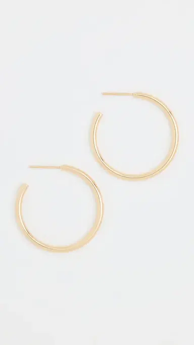 Jennifer Fisher Thread Mini Hoops Yellow Gold One Size | Thumbnail 2