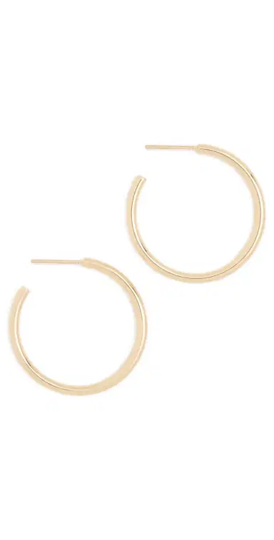 Jennifer Fisher Thread Mini Hoops Yellow Gold One Size | Thumbnail 1