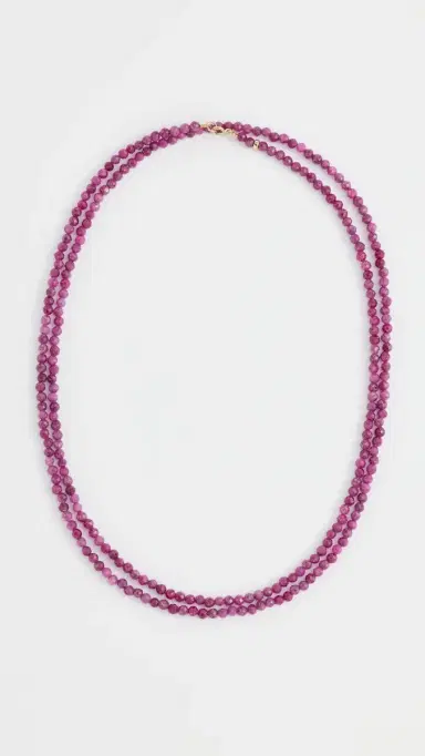 JIA JIA 14k July Ruby Double Long Necklace Pink One Size | Thumbnail 2