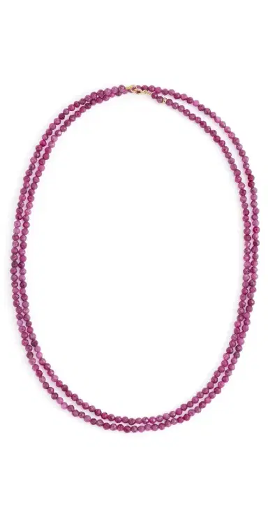 JIA JIA 14k July Ruby Double Long Necklace Pink One Size | Thumbnail 1