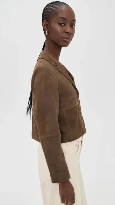 Ba&sh Suede Jacket Olive | Thumbnail 4