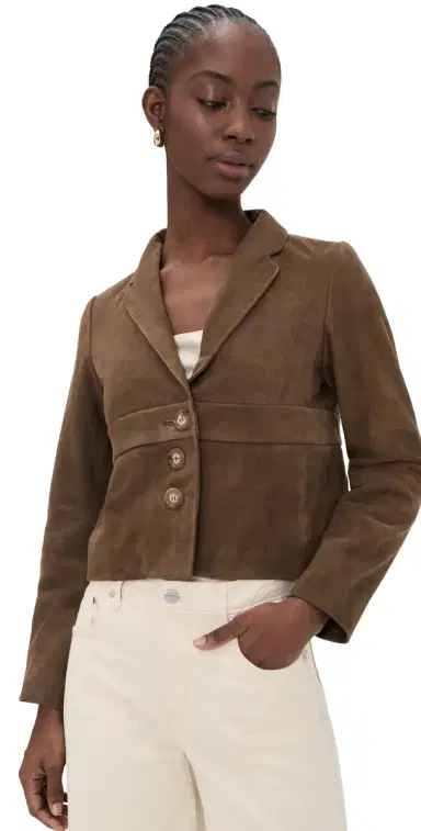 Ba&sh Suede Jacket Olive | Thumbnail 1